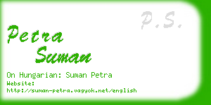 petra suman business card